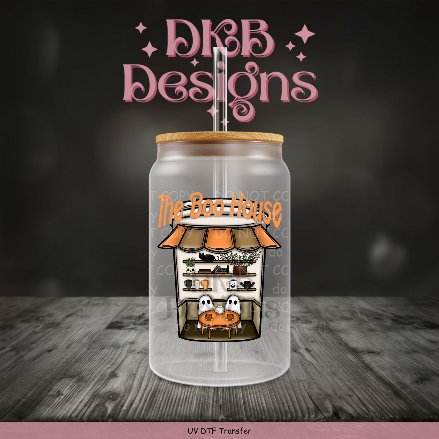 The boo house (orange) UV DTF