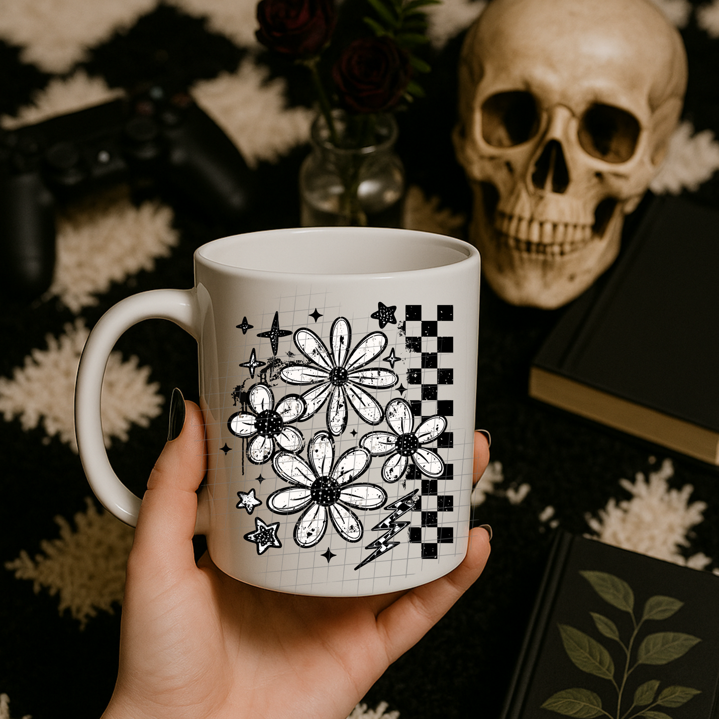 Grunge florals UV DTF