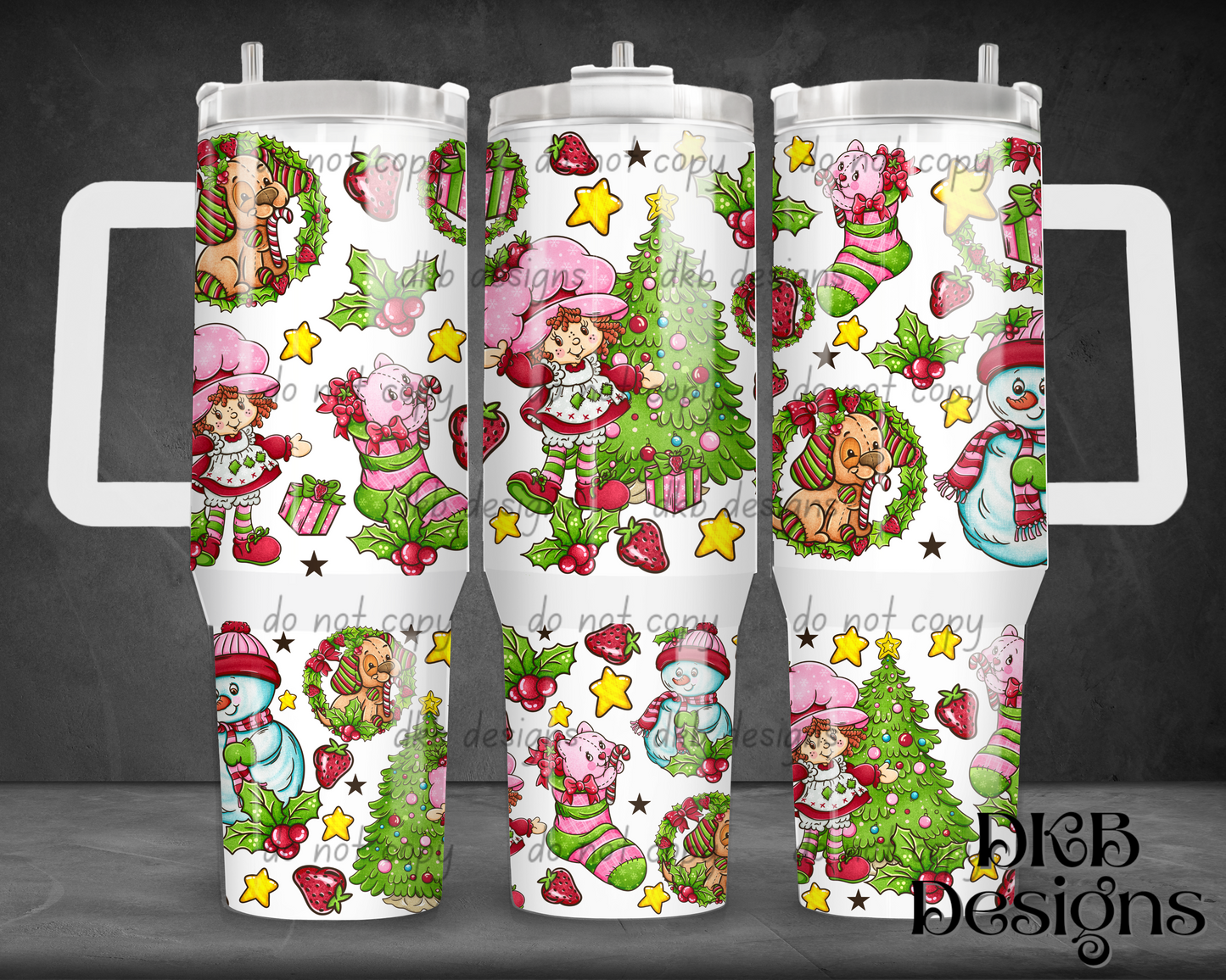 Berry Christmas 40oz Tumbler UV DTF