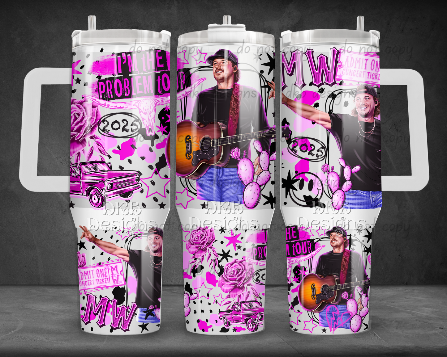 I'm the problem pink 40oz Tumbler UV DTF
