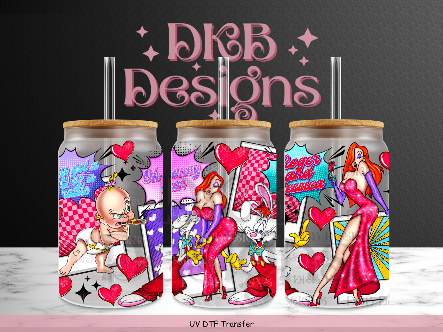 Oh honey bun 16oz glass can UV DTF