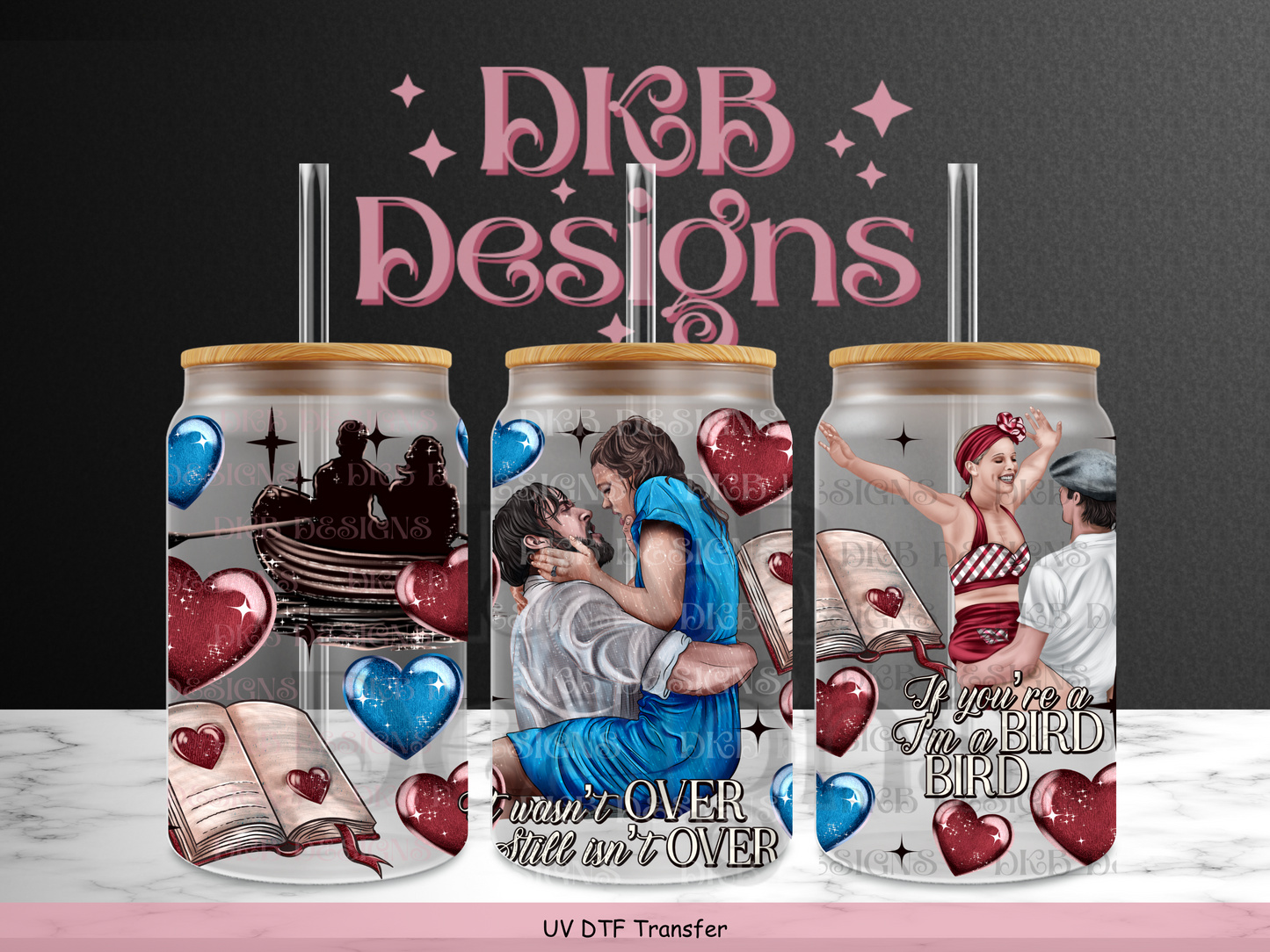 Notebook 16oz glass can UV DTF