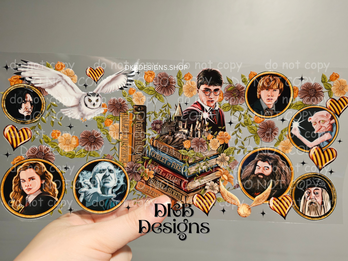 Wizard books 16oz glass can UV DTF