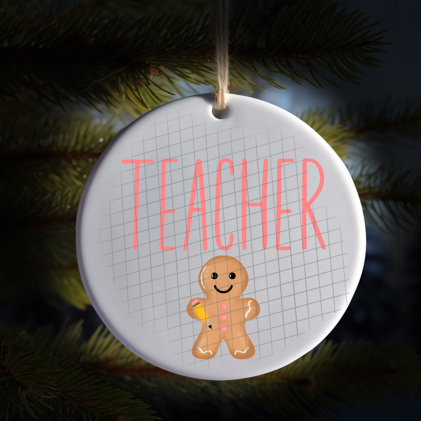 Teacher gingerbread UV DTF