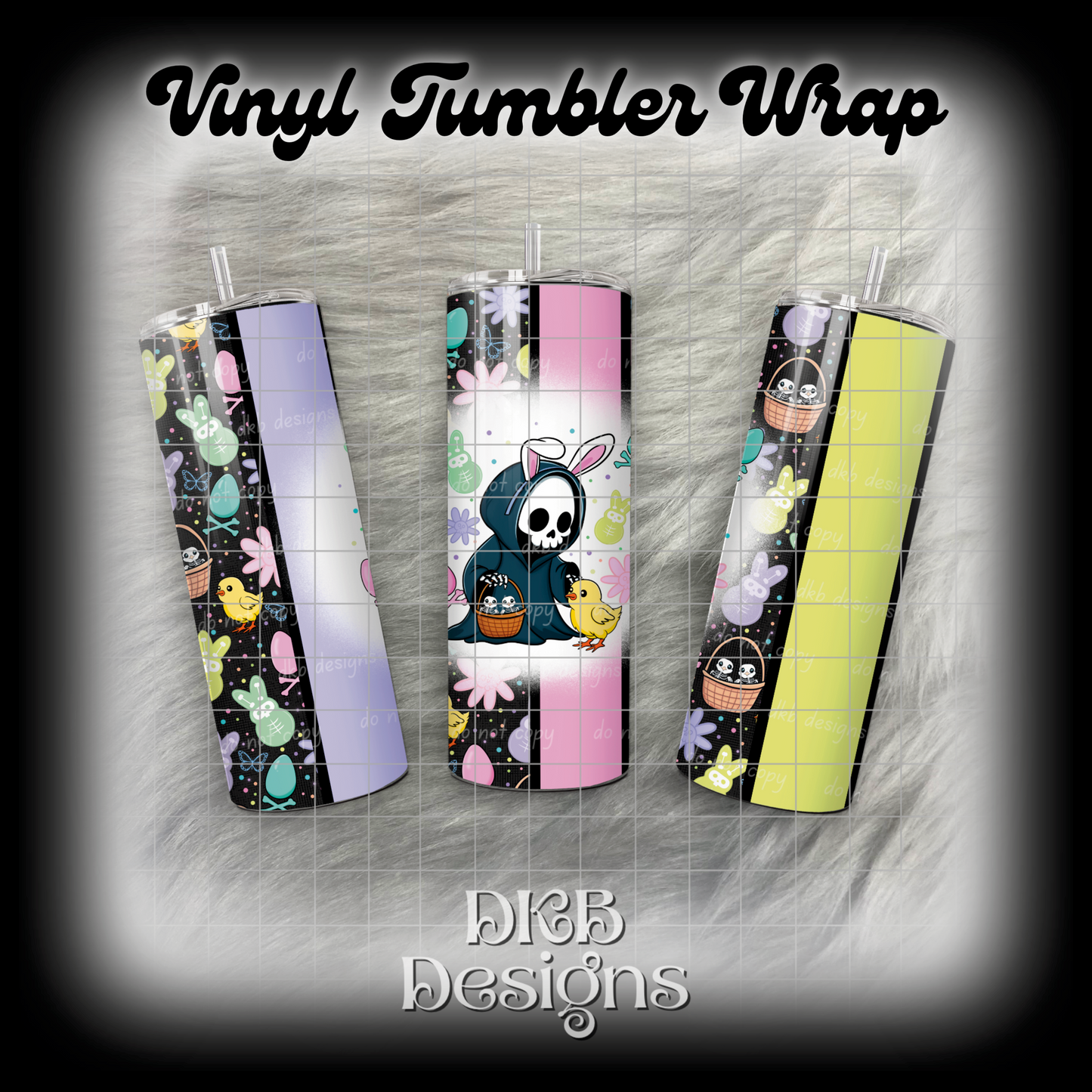 Easter Grim vinyl tumbler wrap