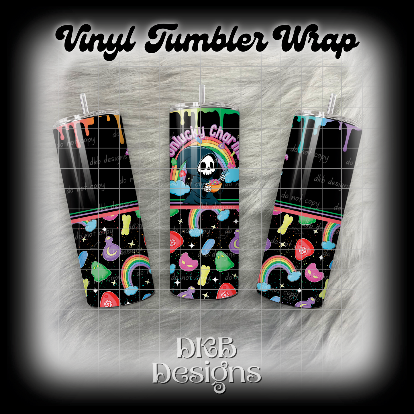 Unlucky charms vinyl tumbler wrap