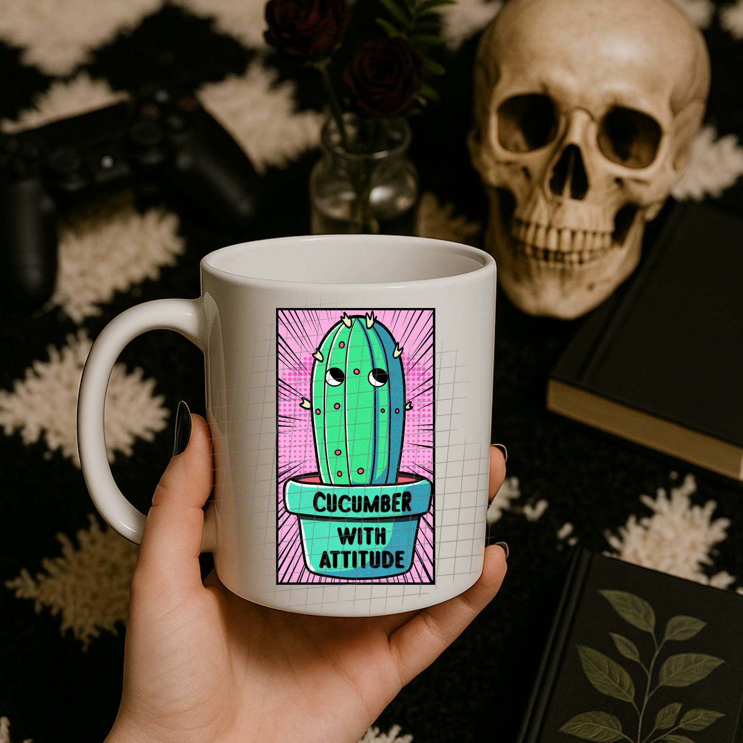 Cucumber with attitude UV DTF