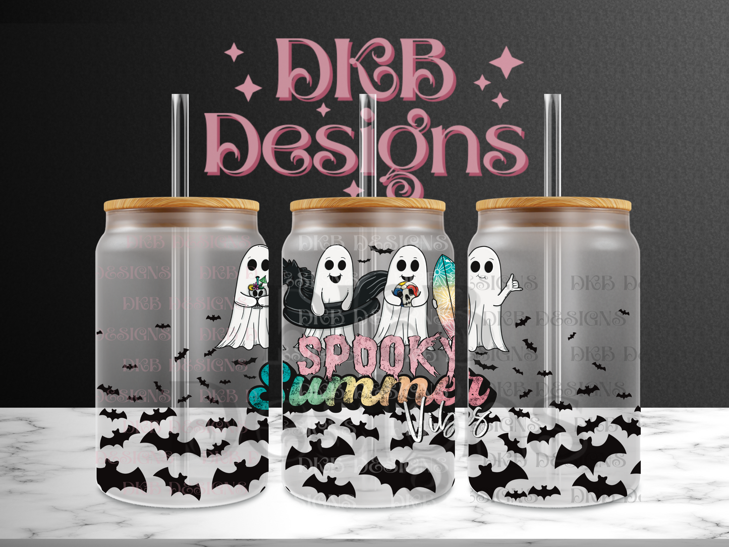 Spooky summer 16oz glass can UV DTF