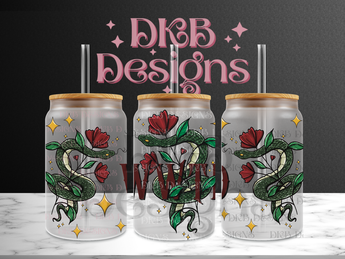 WWTD 16oz glass can UV DTF