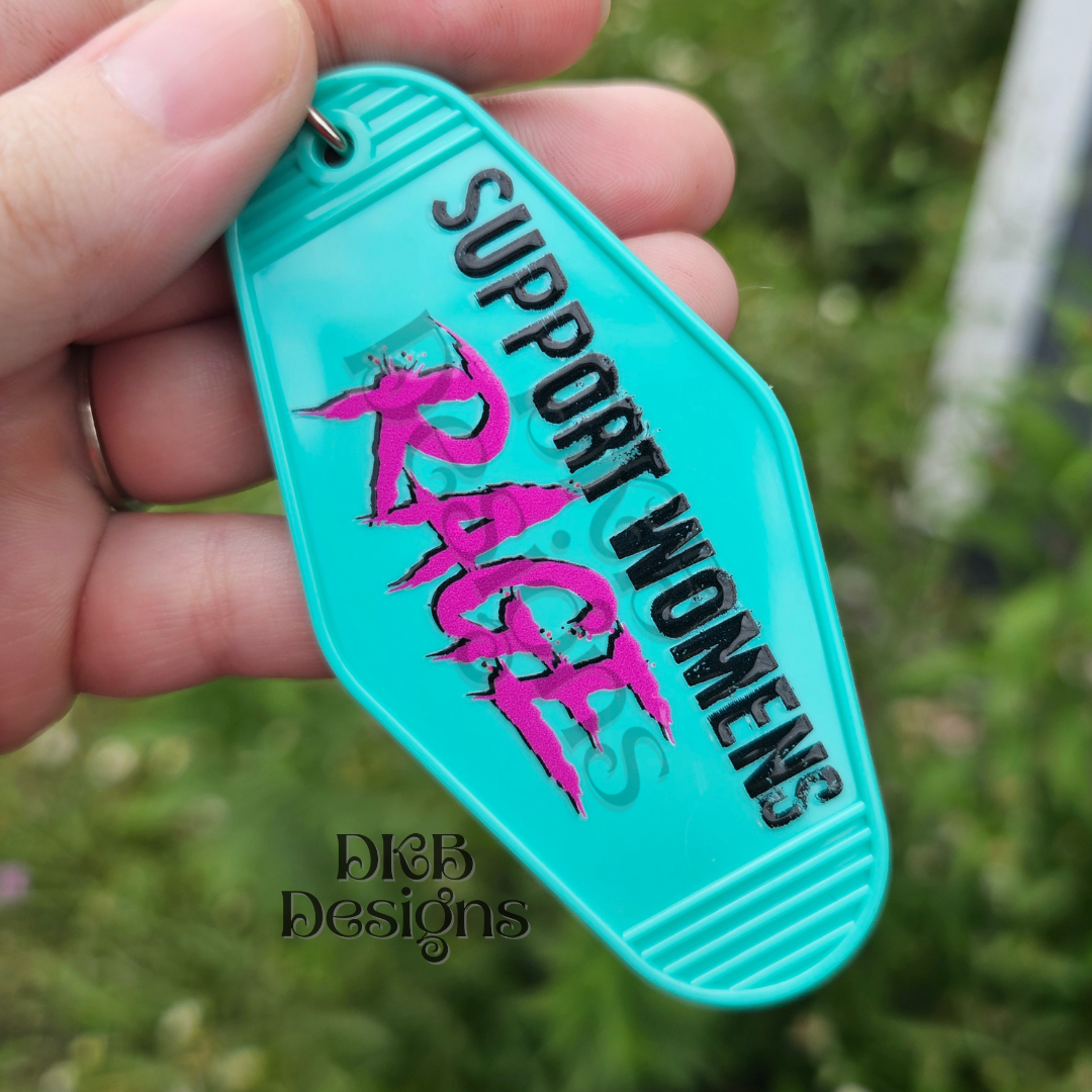 Support womens rage UV DTF keychain decal