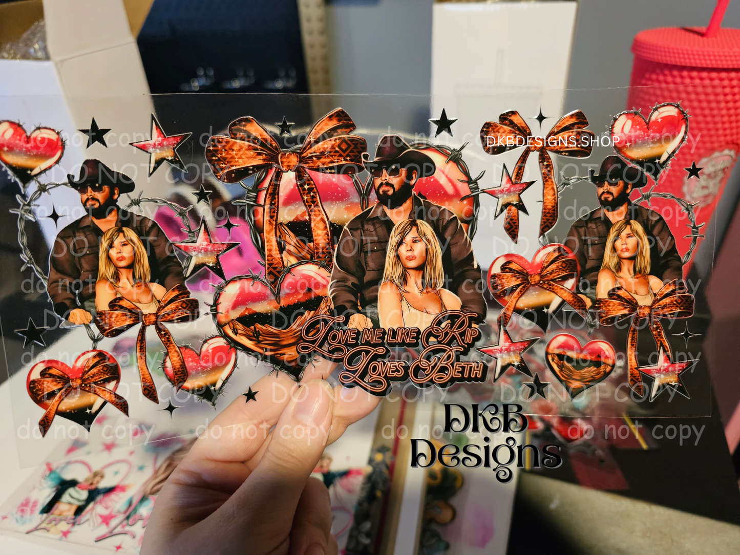 Love 16oz glass can UV DTF