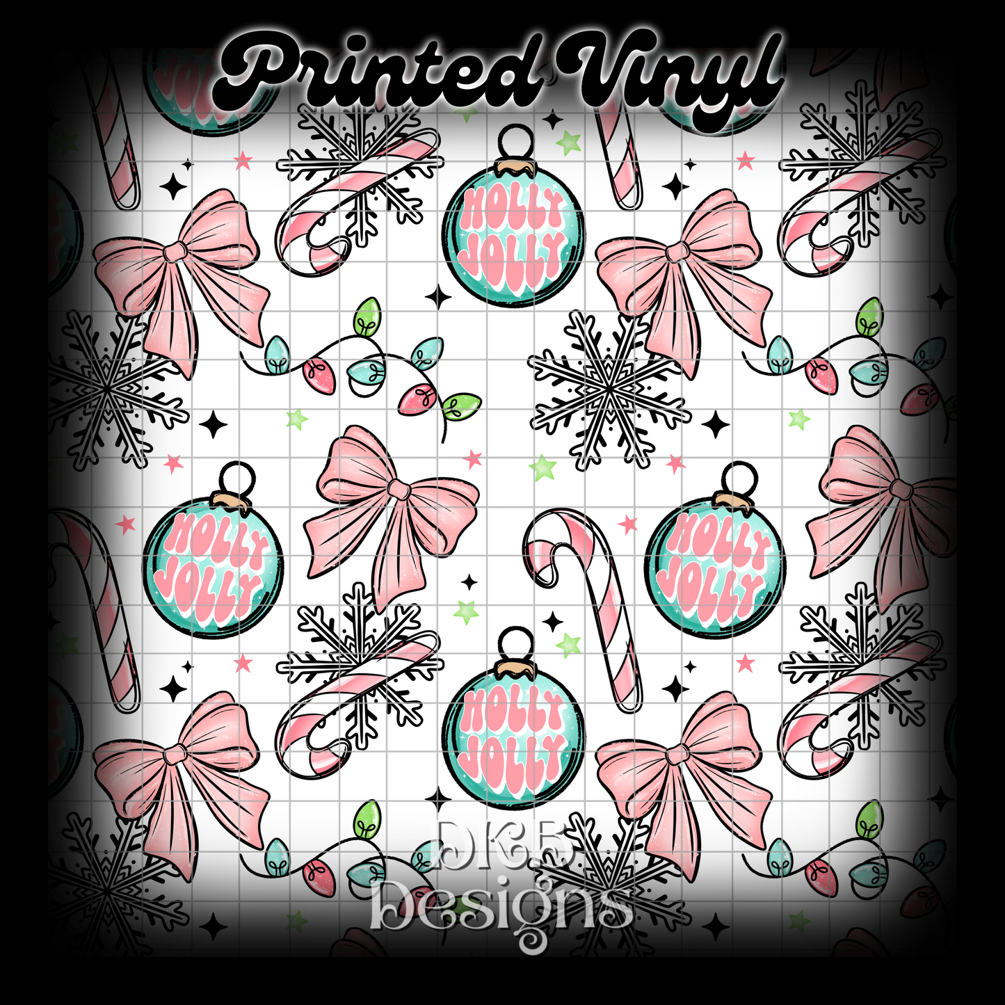 Holly jolly ornaments Vinyl