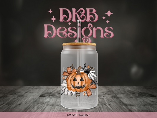 Pumpkin floral UV DTF