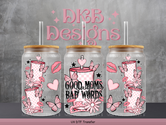 Good moms 16oz glass can UV DTF