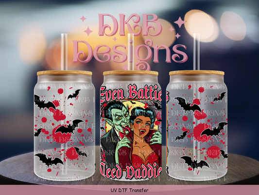 Batties 2 16oz glass can UV DTF