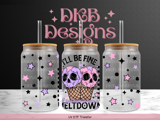 Meltdown (black) 16oz glass can UV DTF