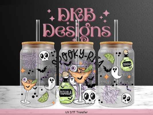 Spooky-rita (black) 16oz glass can UV DTF