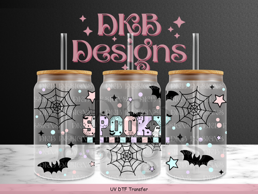 Spooky pastels 16oz glass can UV DTF