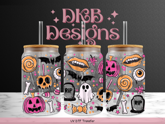 October (pink) 16oz glass can UV DTF