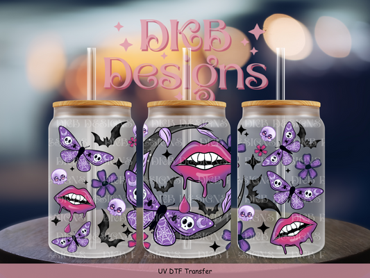 Vamp nights 16oz glass can UV DTF