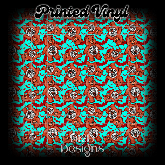 Hellfire bear Printed Vinyl