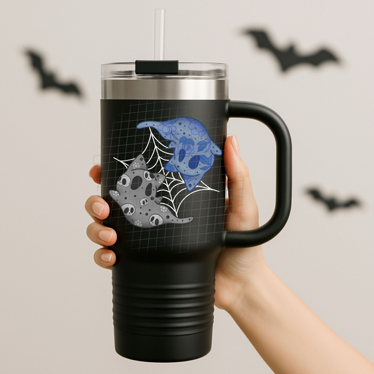 Ghost kitty white UV DTF