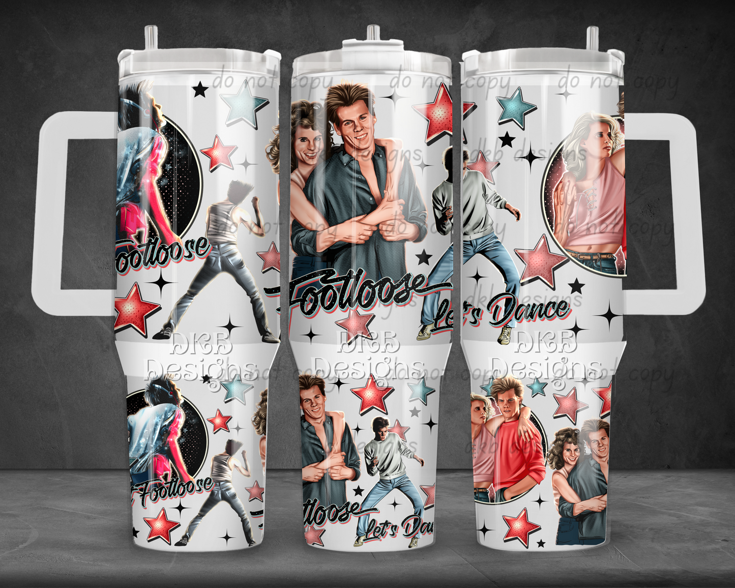 Let's dance 40oz Tumbler UV DTF