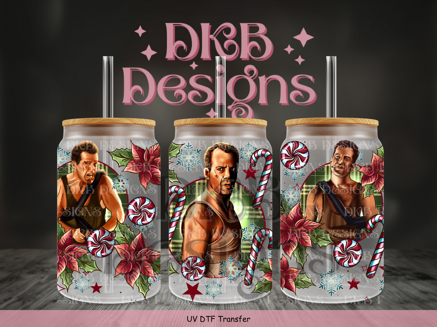 Yippee ki yay 16oz glass can UV DTF