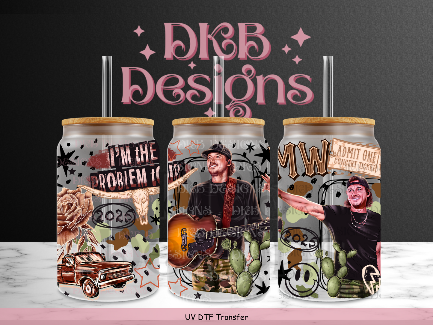 I'm the problem 16oz glass can UV DTF