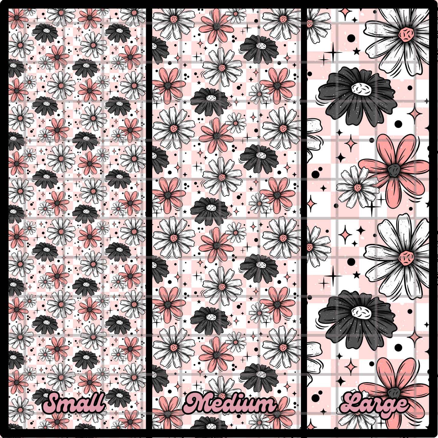 Pink gray floral Printed Vinyl