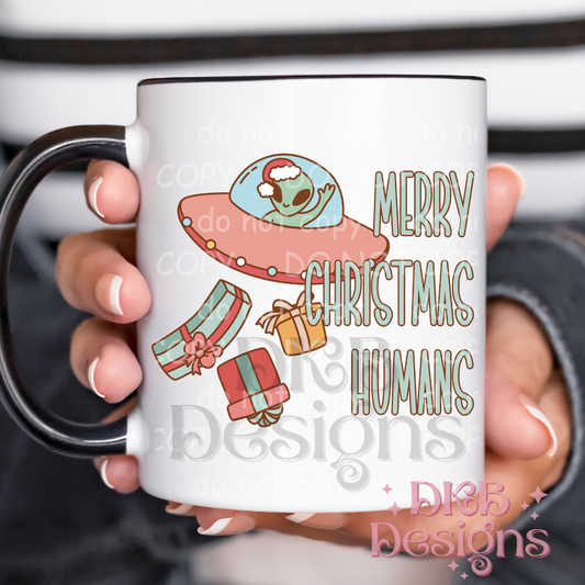 Christmas alien mug