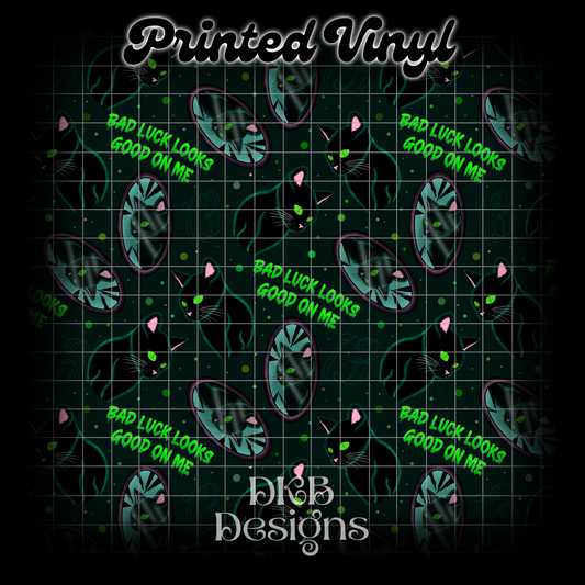 Bad luck cat Printed Vinyl