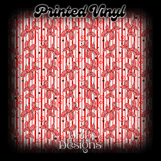 Candy cane dog Printed Vinyl