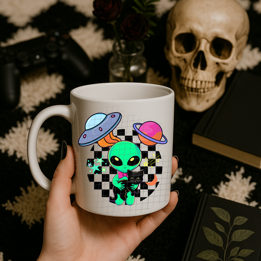 Alien cat pink  UV DTF