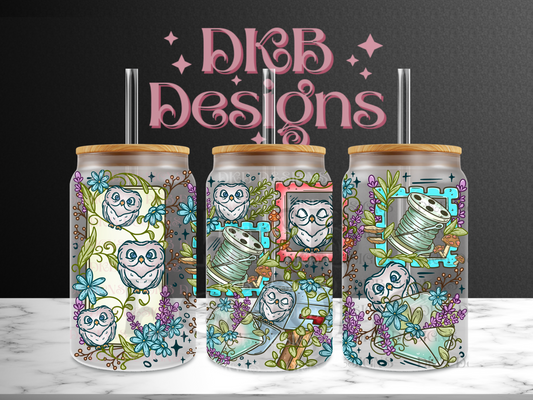 Cottage cutie 16oz glass can UV DTF