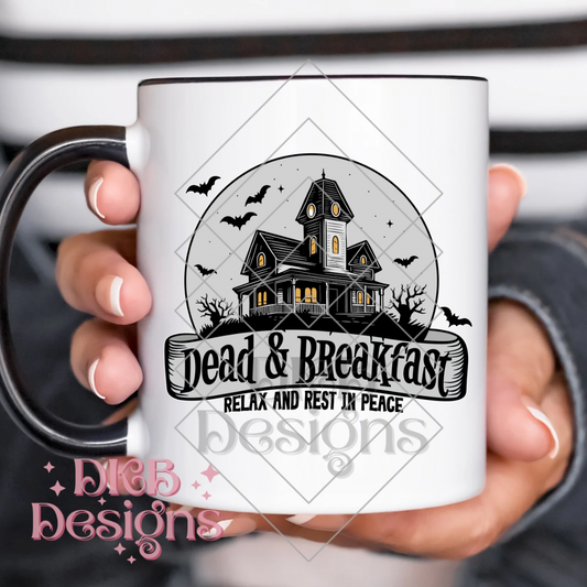 Dead and breakfast gray UV DTF