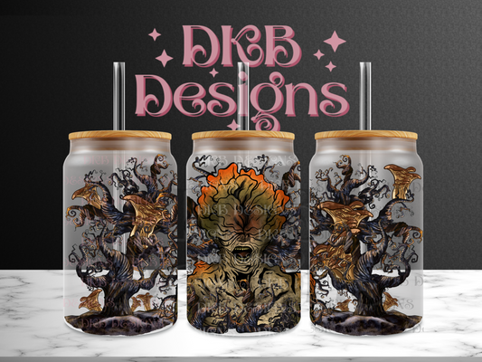 Horror 16oz glass can UV DTF