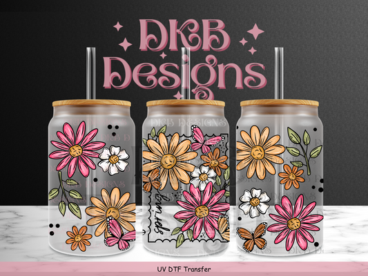 Spring stamp 16oz glass can UV DTF