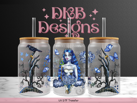 Corpse bride no words 16oz glass can UV DTF