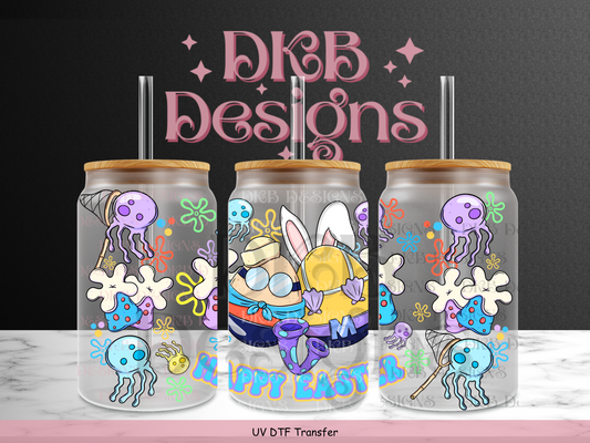 MM & BB Happy Easter 16oz glass can UV DTF