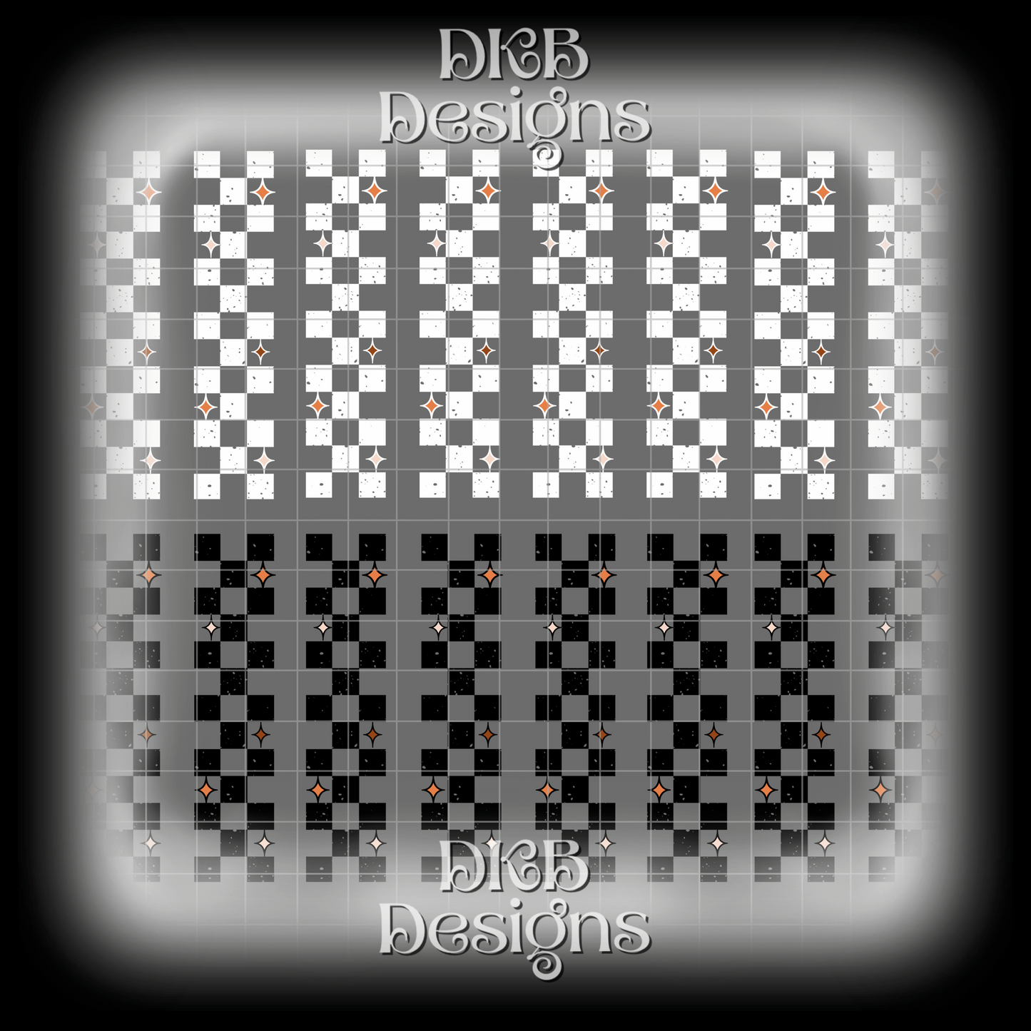 Checker stars 11” x 9” UV DTF sheet