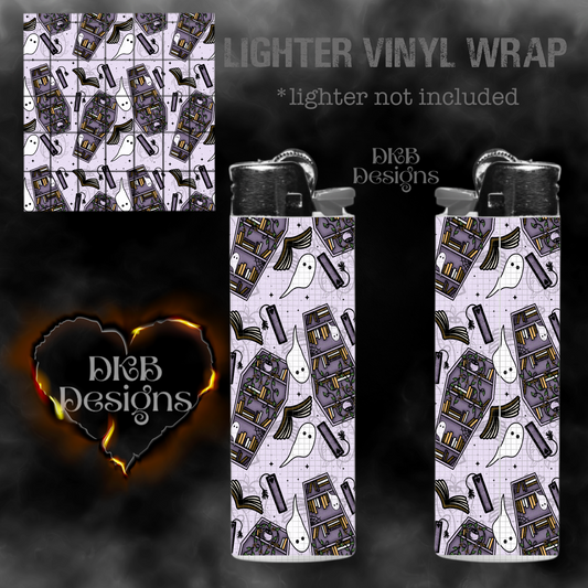 Coffin bookshelf lighter vinyl wrap