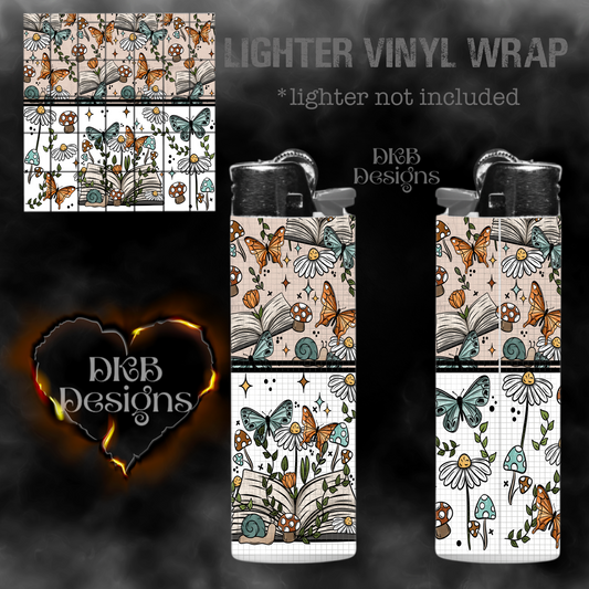 Cottagecore open book lighter vinyl wrap