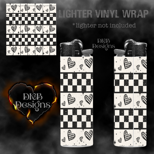 Checker heart lighter vinyl wrap