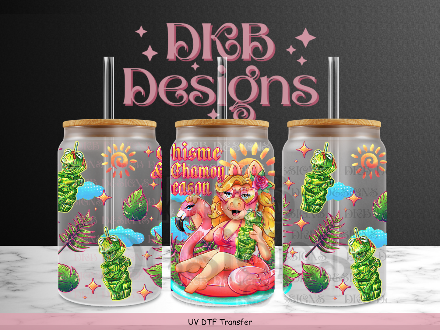 Chisme and chamoy season 16oz glass can UV DTF