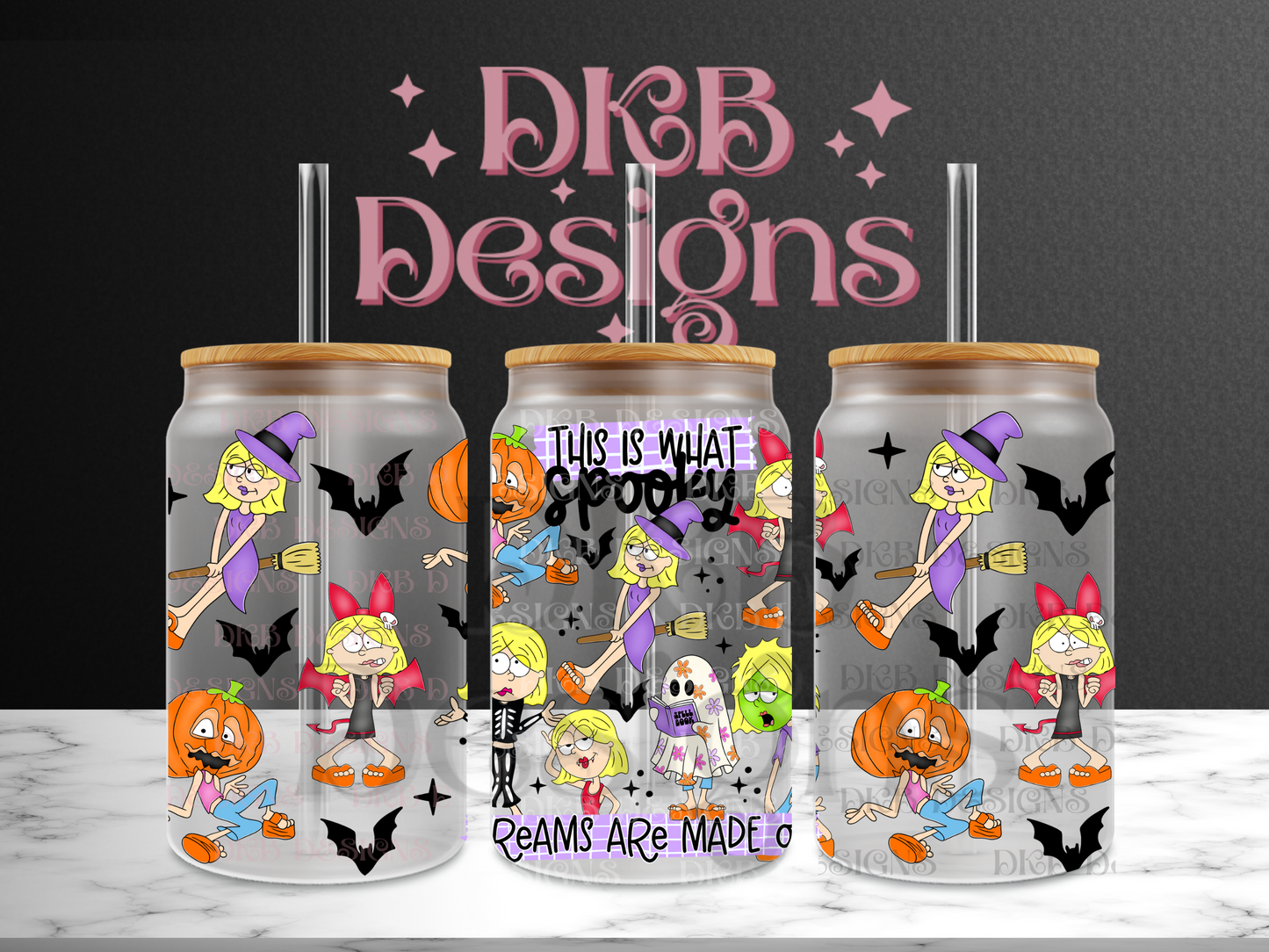 Spooky dreams 16oz glass can UV DTF