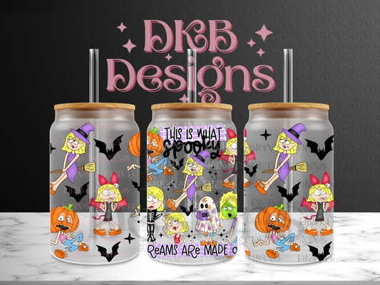 Spooky dreams 16oz glass can UV DTF