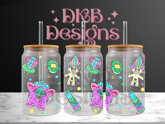 90’s 16oz glass can UV DTF EXCLUSIVE