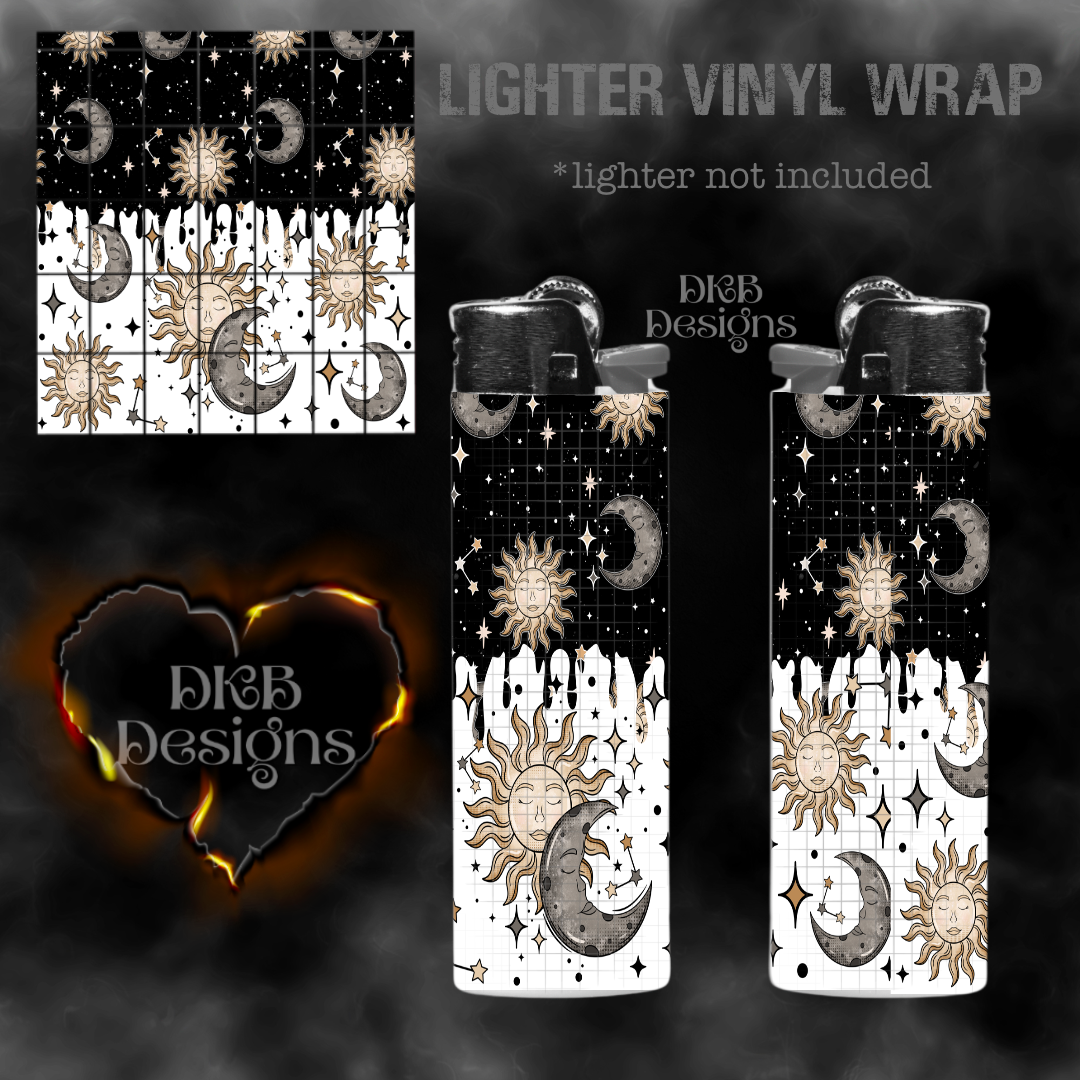 Sun and moon lighter vinyl wrap