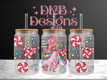 Candy princess J 16oz glass can UV DTF